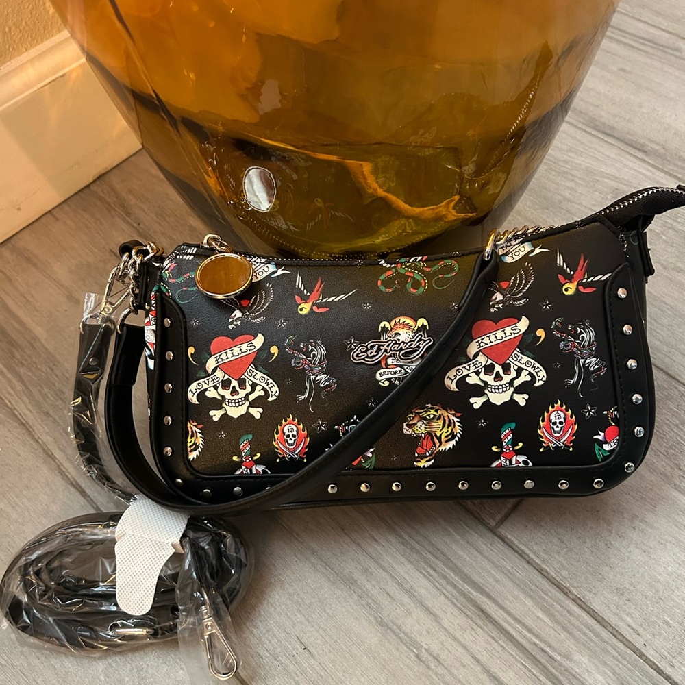 Ed Hardy small multi color crossbody bag